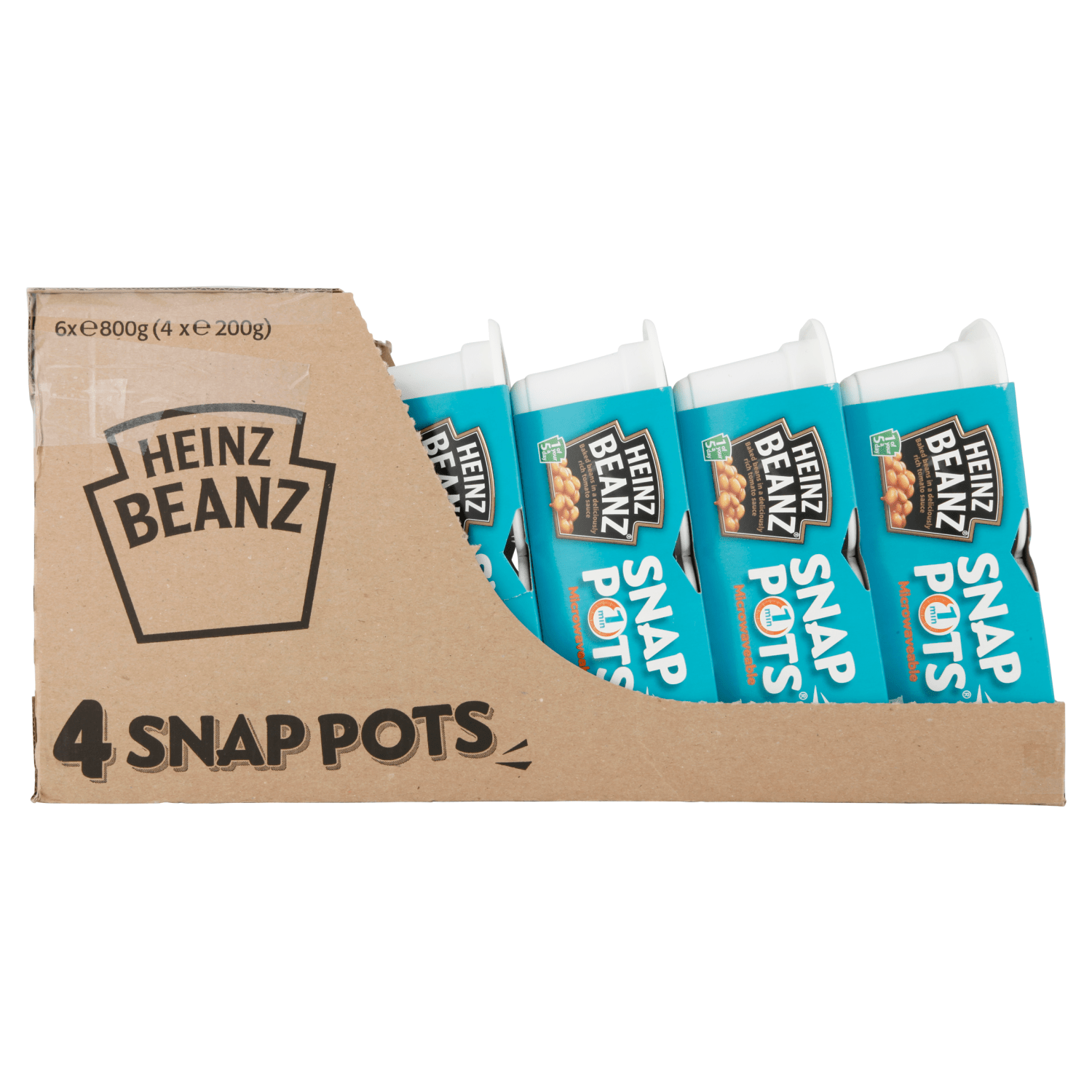 Heinz Beanz Snap Pots 4 x 200g (800g) - UK Food & Drink - 5000157066312