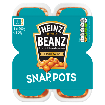 Heinz Beanz Snap Pots 4 x 200g (800g) - UK Food & Drink - 5000157066312