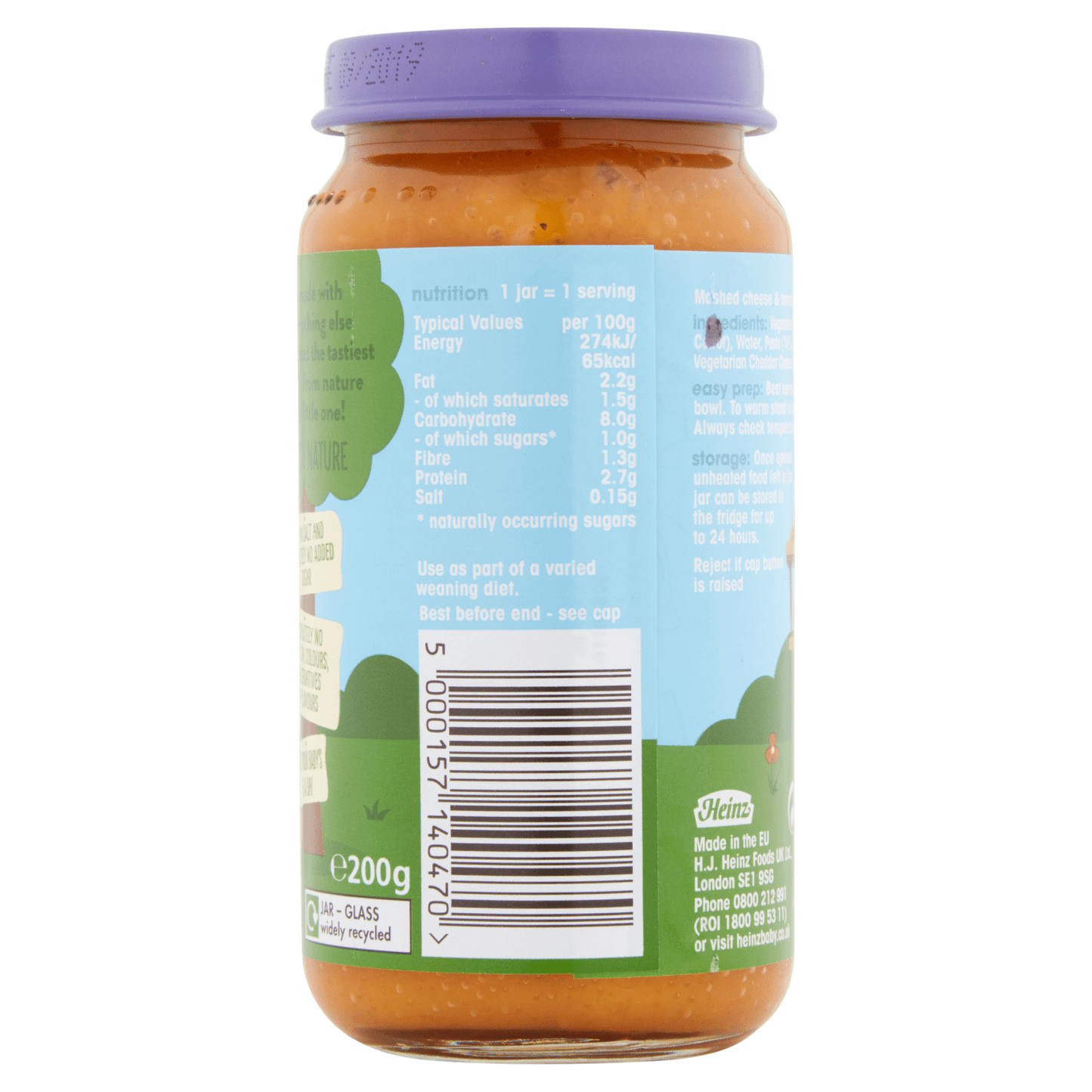 Heinz By Nature Cheese & Tomato Pasta Stars 7+ Months 200g - UK Food & Drink - 5000157140470