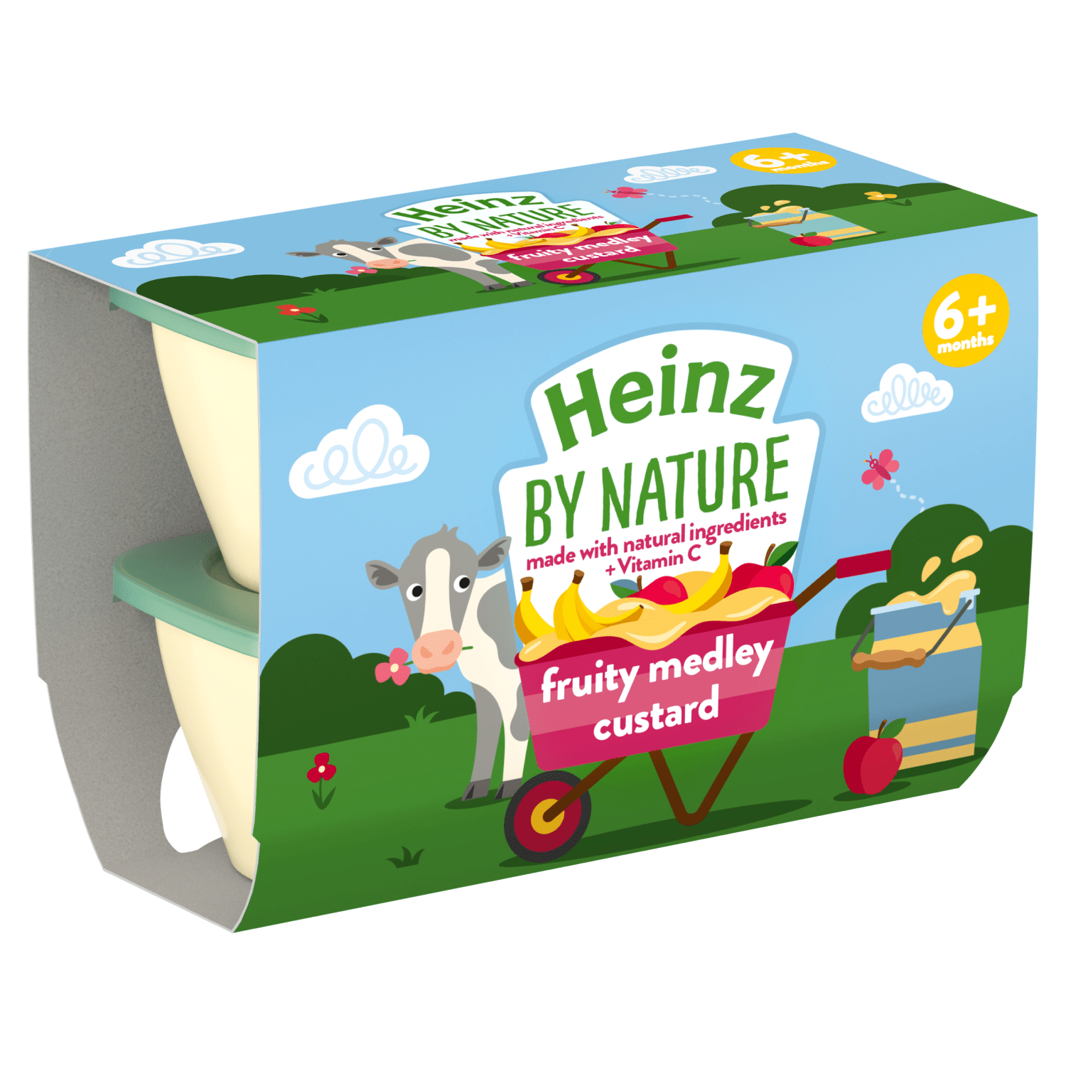 Heinz By Nature Fruity Medley Custard 6+ Months 4 x 100g - UK Food & Drink - 5000157140005