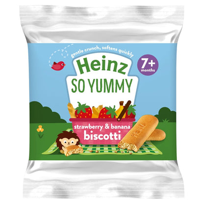 Heinz So Yummy Strawberry & Banana Biscotti 7+ Months 60g - UK Food & Drink - 5000157076786