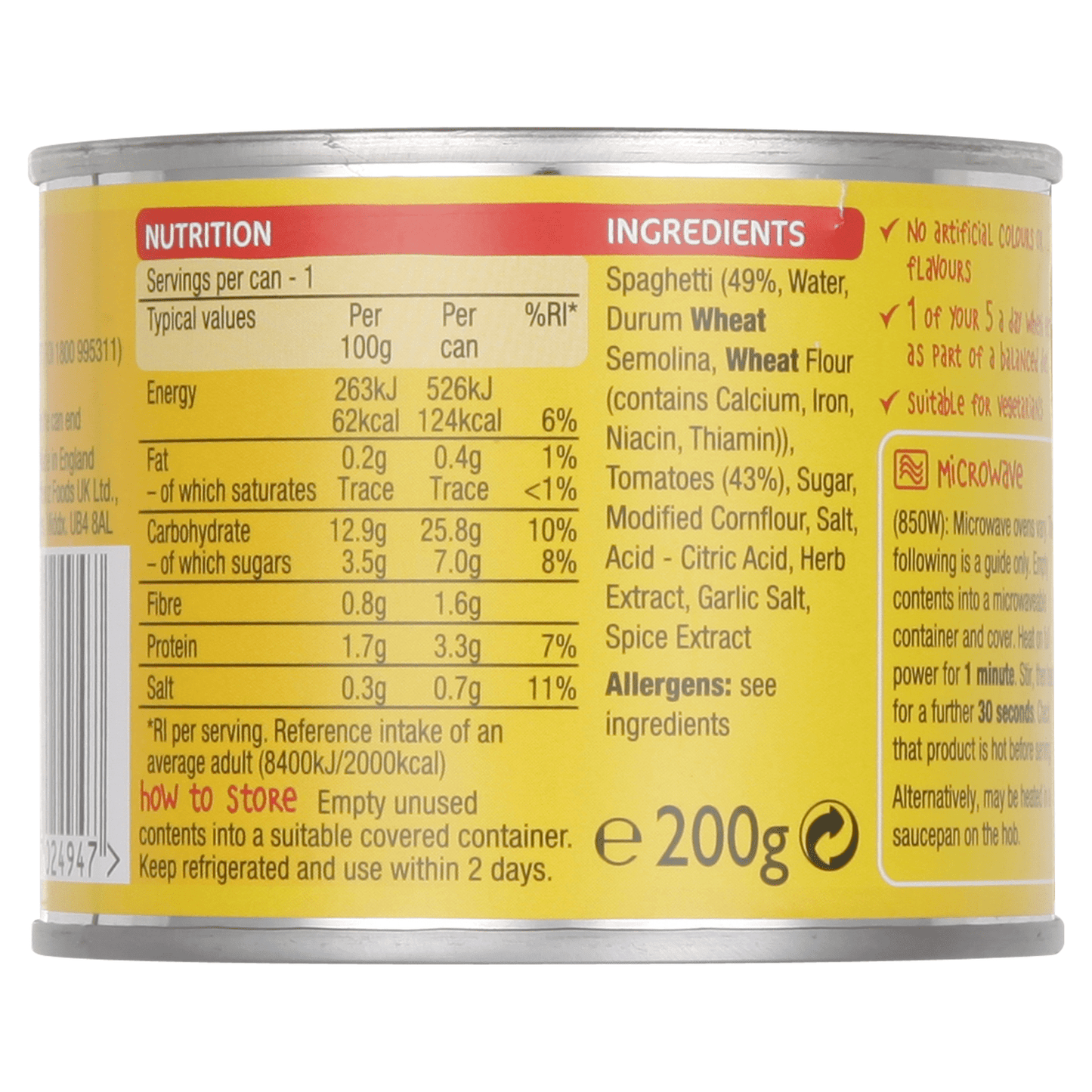 Heinz Spaghetti 200g - UK Food & Drink - 5000157024947