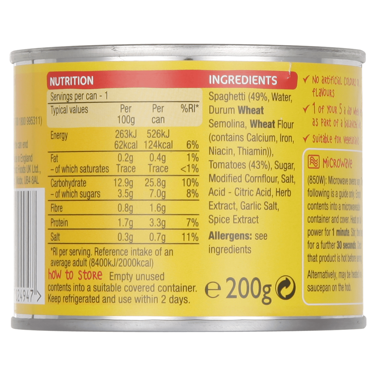 Heinz Spaghetti 200g - UK Food & Drink - 5000157024947