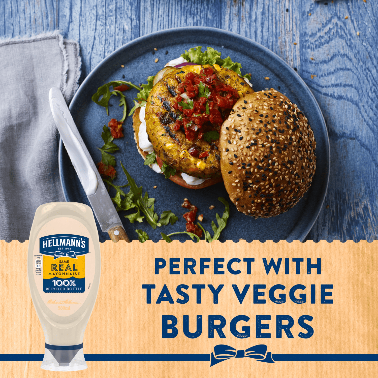 Hellmann's Condiment Real Mayonnaise 580 ml - UK Food & Drink - 8720182592446