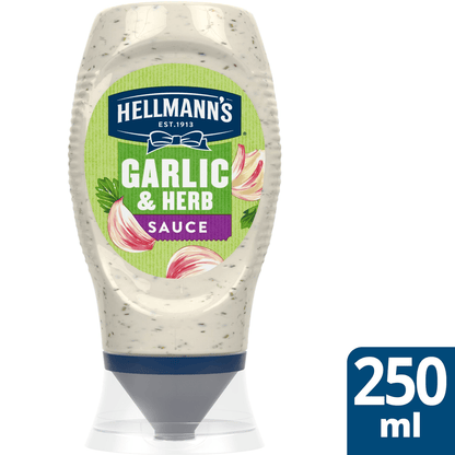 Hellmann's Creamy Sauce Garlic & Herb 250 ml - UK Food & Drink - 8712100891908