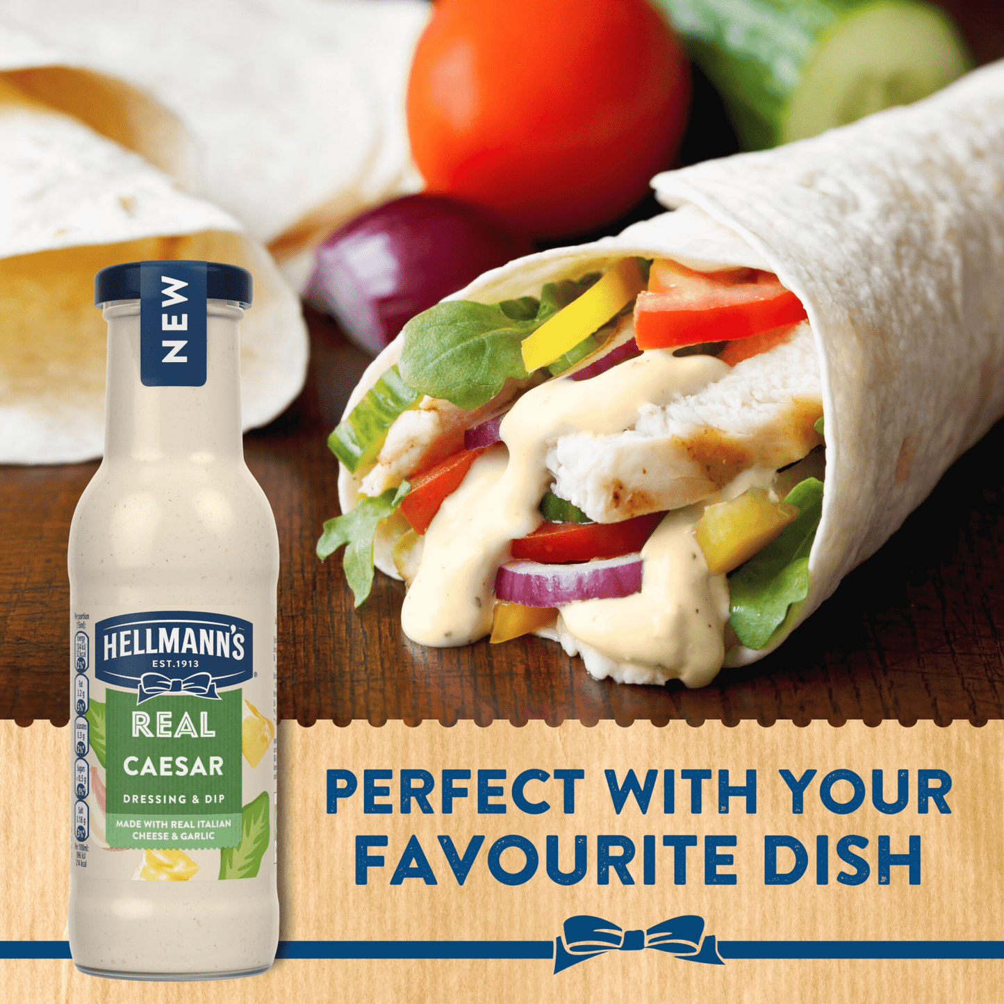 Hellmann's Salad Dressing & Dip Real Caesar 250 ml - UK Food & Drink - 8720182302946