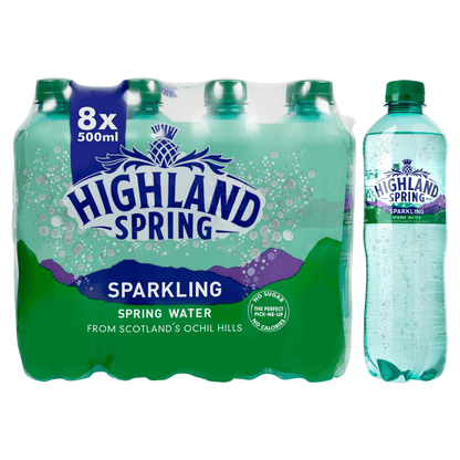 Highland Spring Sparkling Spring Water 8 x 500ml - UK Food & Drink - 5010459000365