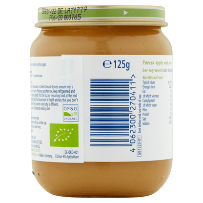 HiPP Organic Apple and Pear Baby Food Jar 4+ Months 125g - UK Food & Drink - 4062300270411