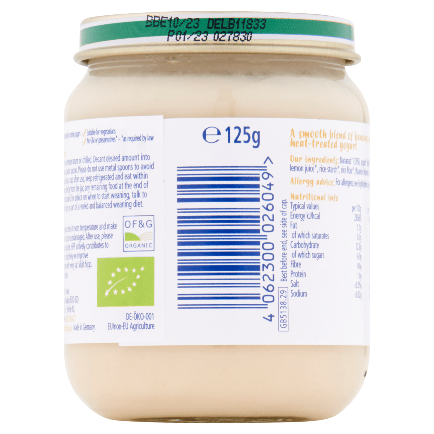 HiPP Organic Banana Yogurt Breakfast 6+ Months 125g - UK Food & Drink - 4062300026049