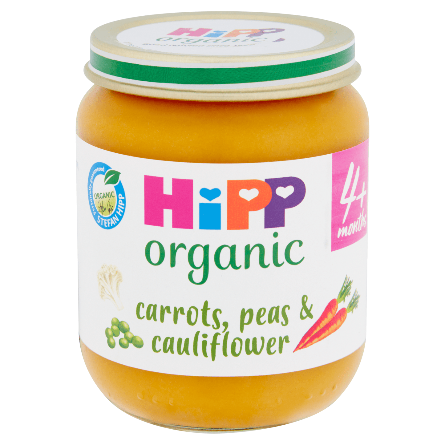 HiPP Organic Carrots, Peas & Cauliflower Baby Food Jar 4+ Months 125g - UK Food & Drink - 4062300203419