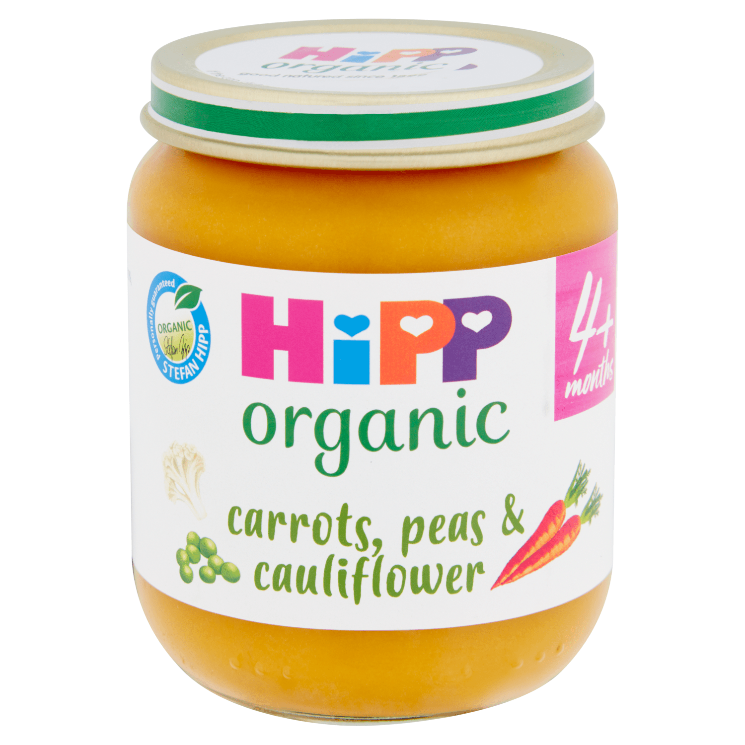 HiPP Organic Carrots, Peas & Cauliflower Baby Food Jar 4+ Months 125g - UK Food & Drink - 4062300203419
