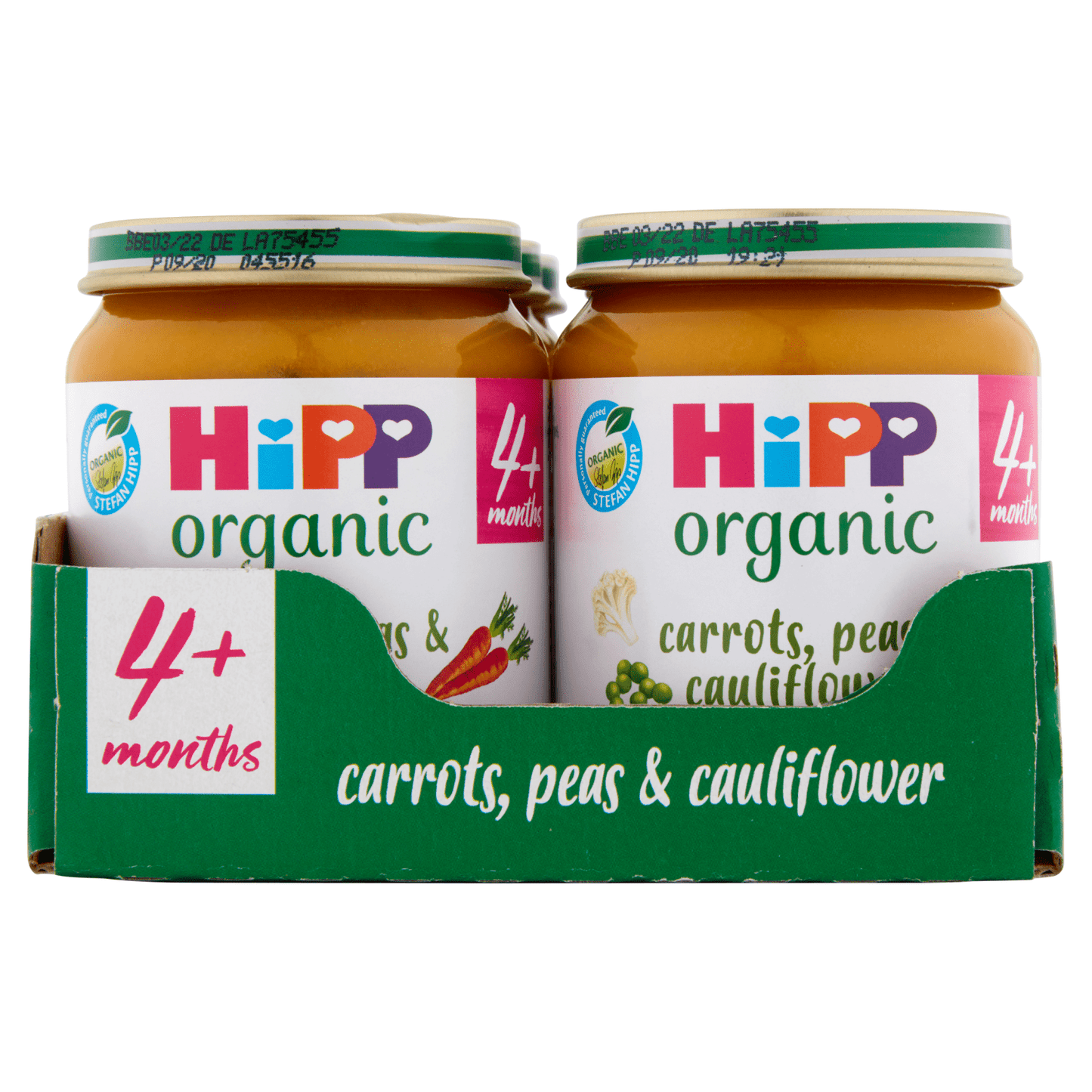 HiPP Organic Carrots, Peas & Cauliflower Baby Food Jar 4+ Months 125g - UK Food & Drink - 4062300203419