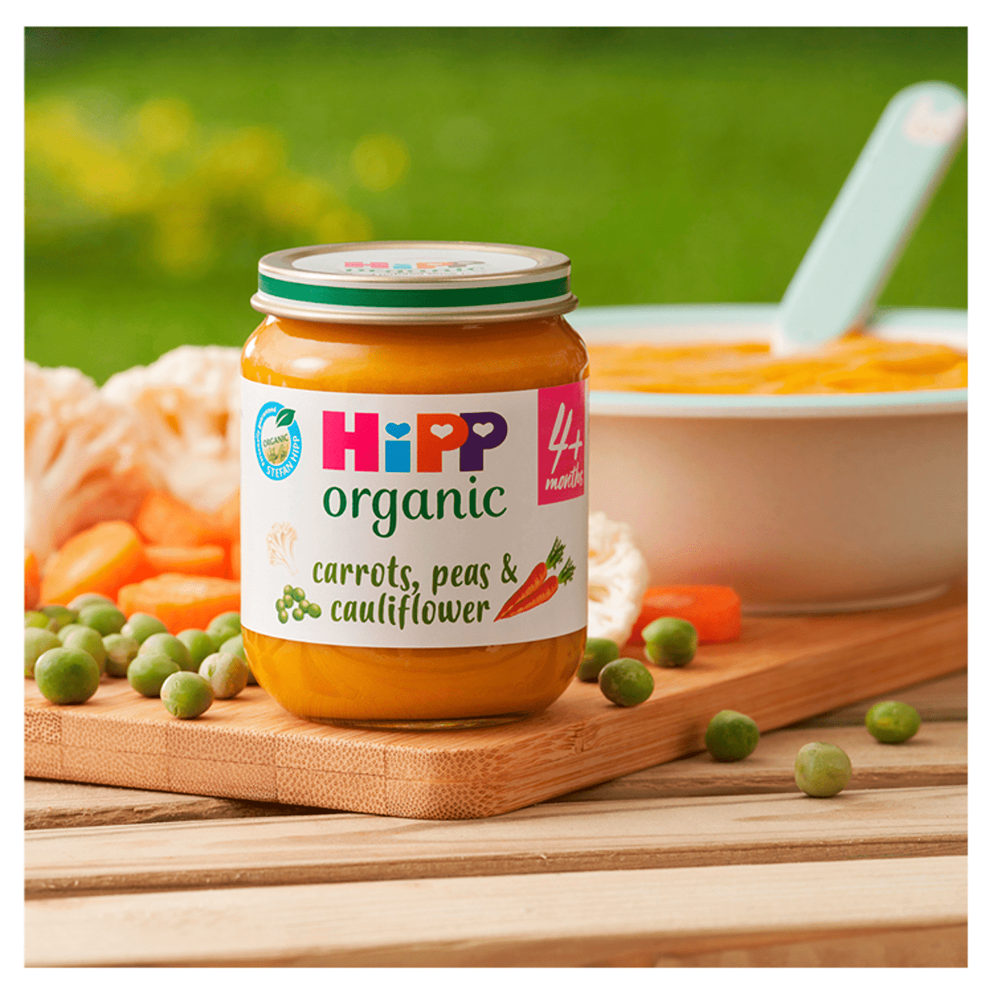 HiPP Organic Carrots, Peas & Cauliflower Baby Food Jar 4+ Months 125g - UK Food & Drink - 4062300203419