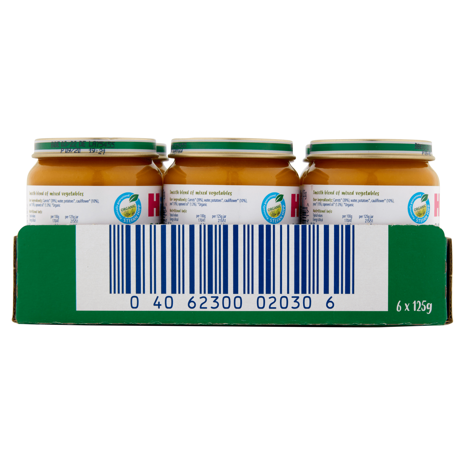 HiPP Organic Carrots, Peas & Cauliflower Baby Food Jar 4+ Months 125g - UK Food & Drink - 4062300203419