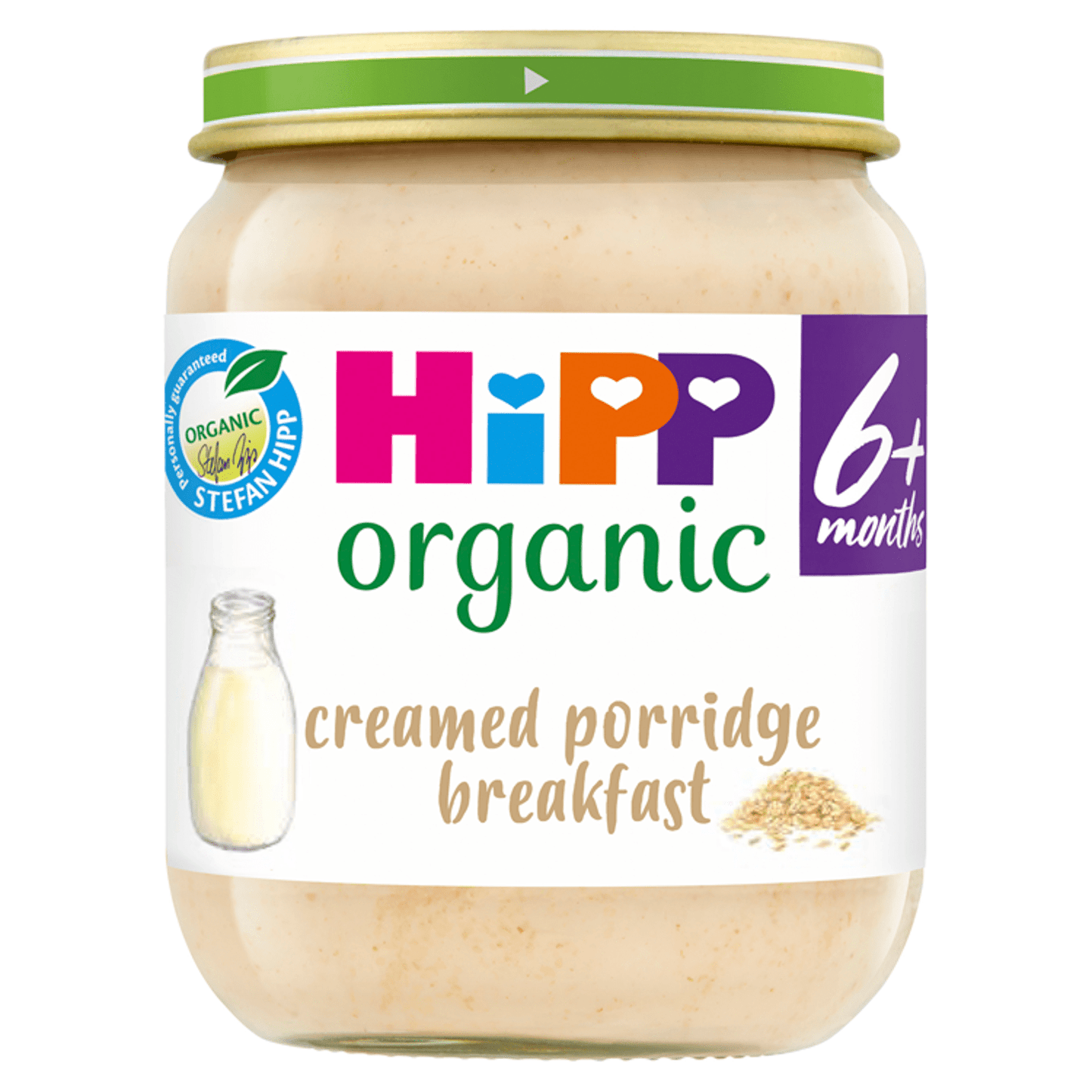 HiPP Organic Creamed Porridge Breakfast Baby Food Jar 6+ Months 125g - UK Food & Drink - 4062300871410