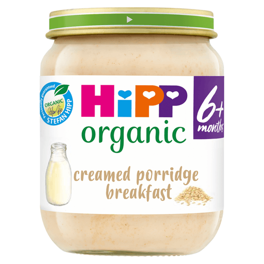 HiPP Organic Creamed Porridge Breakfast Baby Food Jar 6+ Months 125g - UK Food & Drink - 4062300871410