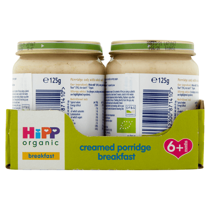 HiPP Organic Creamed Porridge Breakfast Baby Food Jar 6+ Months 125g - UK Food & Drink - 4062300871410