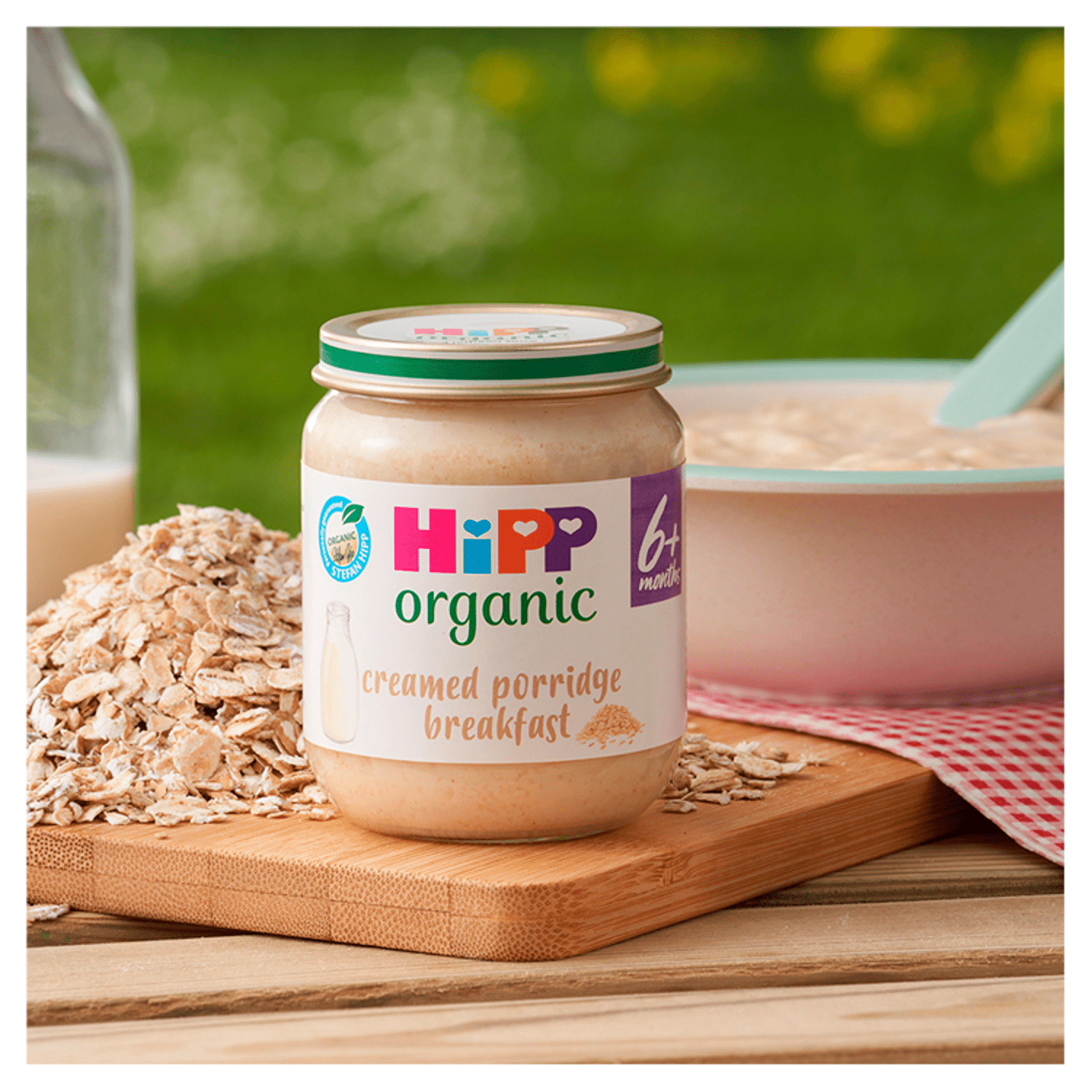 HiPP Organic Creamed Porridge Breakfast Baby Food Jar 6+ Months 125g - UK Food & Drink - 4062300871410