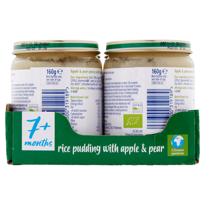 HiPP Organic Rice Pudding with Apple & Pear 7+ Months 160g - UK Food & Drink - 4062300319189