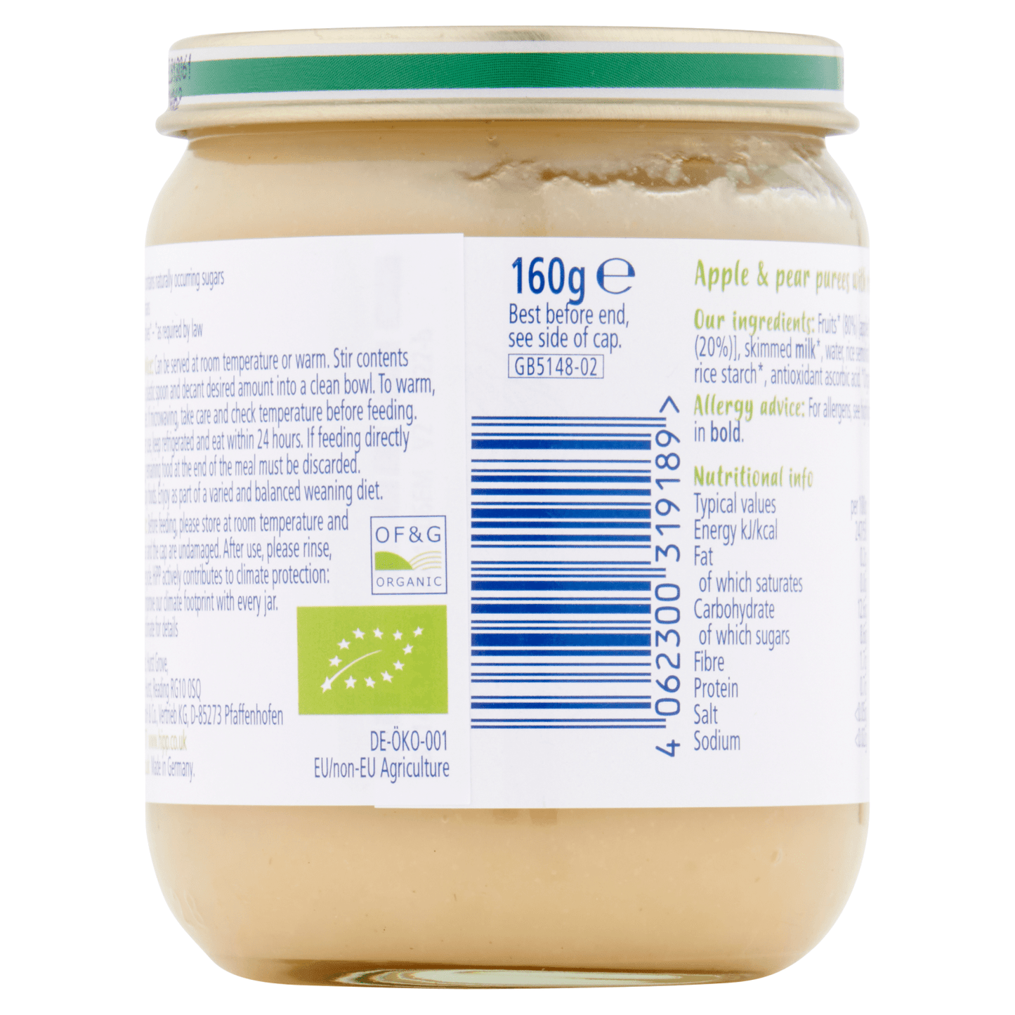 HiPP Organic Rice Pudding with Apple & Pear 7+ Months 160g - UK Food & Drink - 4062300319189