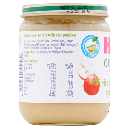 HiPP Organic Rice Pudding with Apple & Pear 7+ Months 160g - UK Food & Drink - 4062300319189