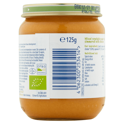 HiPP Organic Vegetables with Rice And Chicken Baby Food Jar 6+ Months 125g - UK Food & Drink - 4062300253414