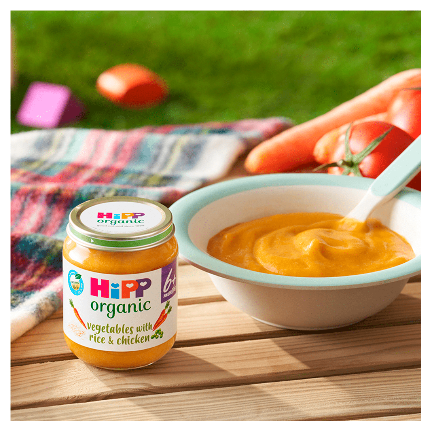 HiPP Organic Vegetables with Rice And Chicken Baby Food Jar 6+ Months 125g - UK Food & Drink - 4062300253414