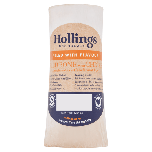 Hollings Dog Treats Filled Bone with Chicken - UK Food & Drink - 5018253110747