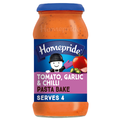 Homepride Pasta Bake Tomato, Garlic & Chili 485g - UK Food & Drink - 5000354907678