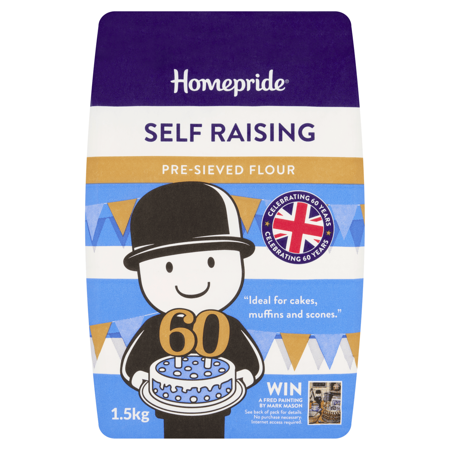 Homepride Self Raising Pre - Sieved Flour 1.5kg - UK Food & Drink - 5012362001644