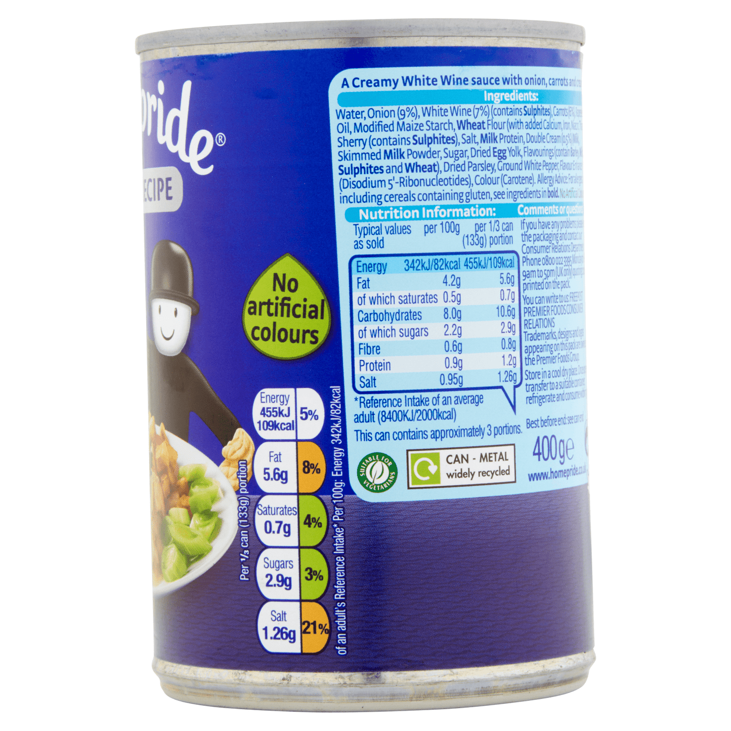 Homepride White Wine & Cream Cooking Sauce 400g - UK Food & Drink - 5000354404986