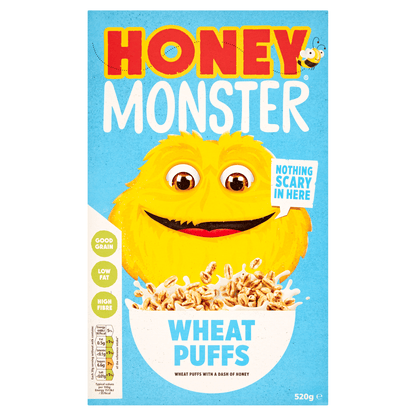 Honey Monster Wheat Puffs 520g - UK Food & Drink - 5060288540358