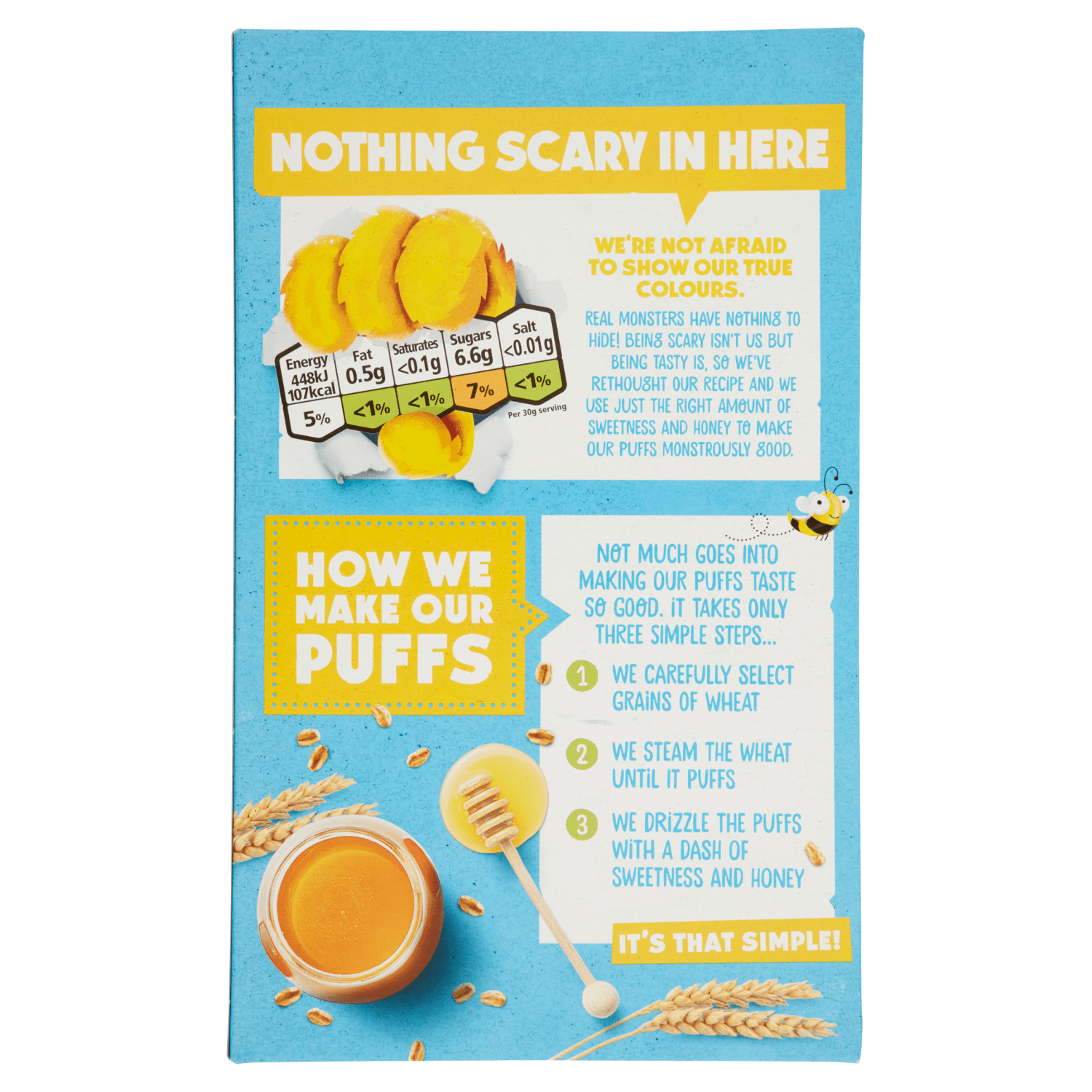 Honey Monster Wheat Puffs 520g - UK Food & Drink - 5060288540358