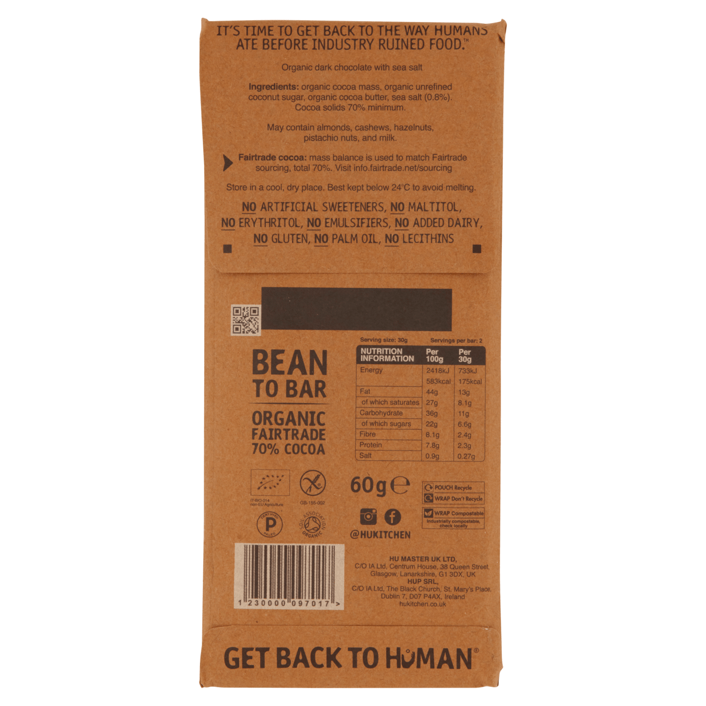 Hu Salty Dark Chocolate 60g - UK Food & Drink - 1230000097017