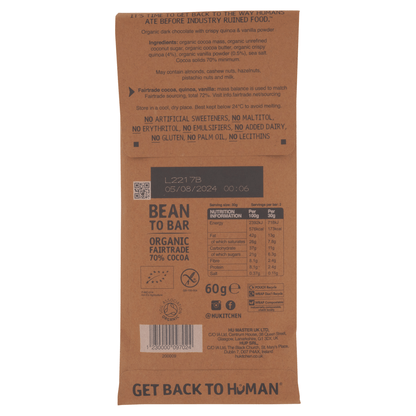 Hu Vanilla Crunch Dark Chocolate 60g - UK Food & Drink - 1230000097024