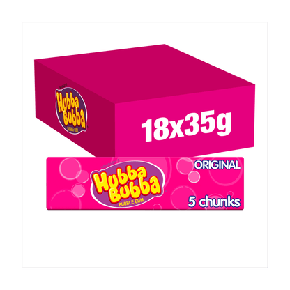 Hubba Bubba 5 Chunks Bubble Gum Original Flavour 35g - UK Food & Drink - 42212003