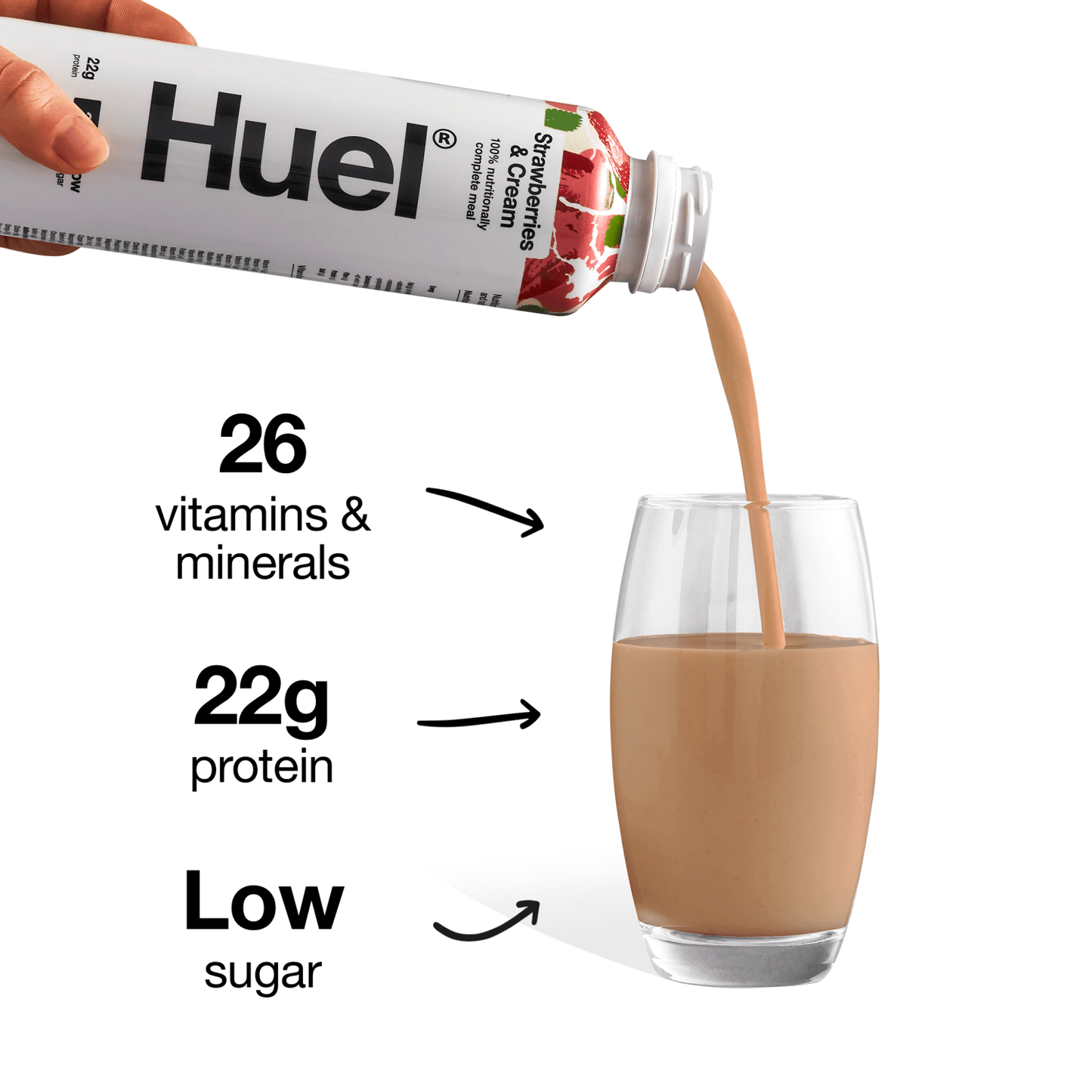 Huel Strawberries & Cream 500ml - UK Food & Drink - 5060495118074