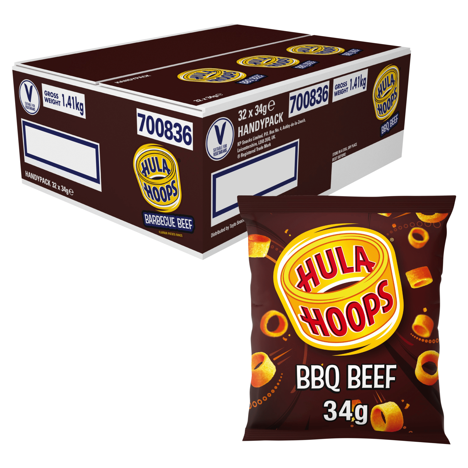 Hula Hoops BBQ Beef Crisps 34g - UK Food & Drink - 5000237060971