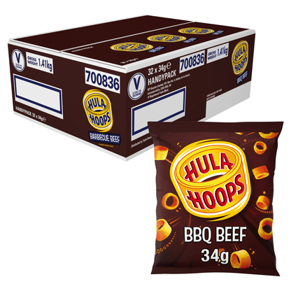 Hula Hoops BBQ Beef Crisps 34g - UK Food & Drink - 5000237060971