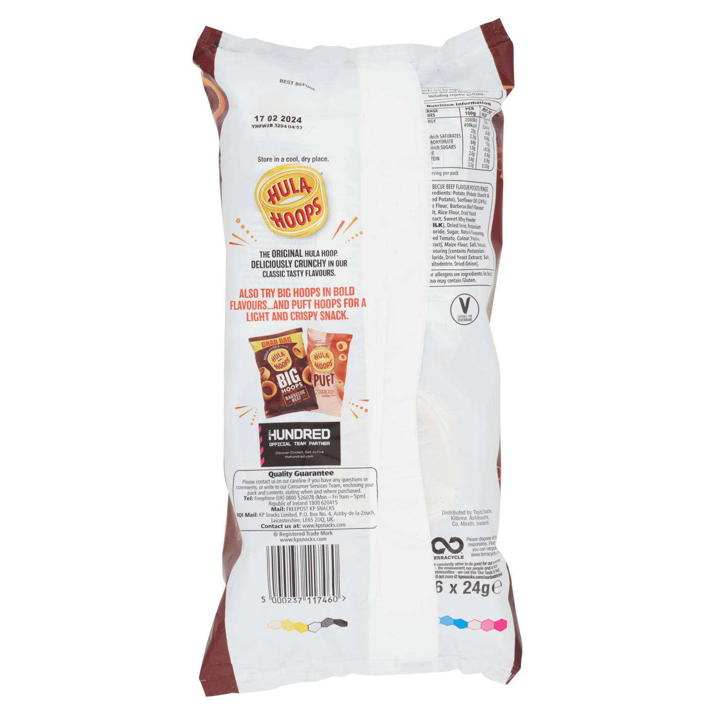 Hula Hoops BBQ Beef Flavour 6 x 24g - UK Food & Drink - 5000237117460