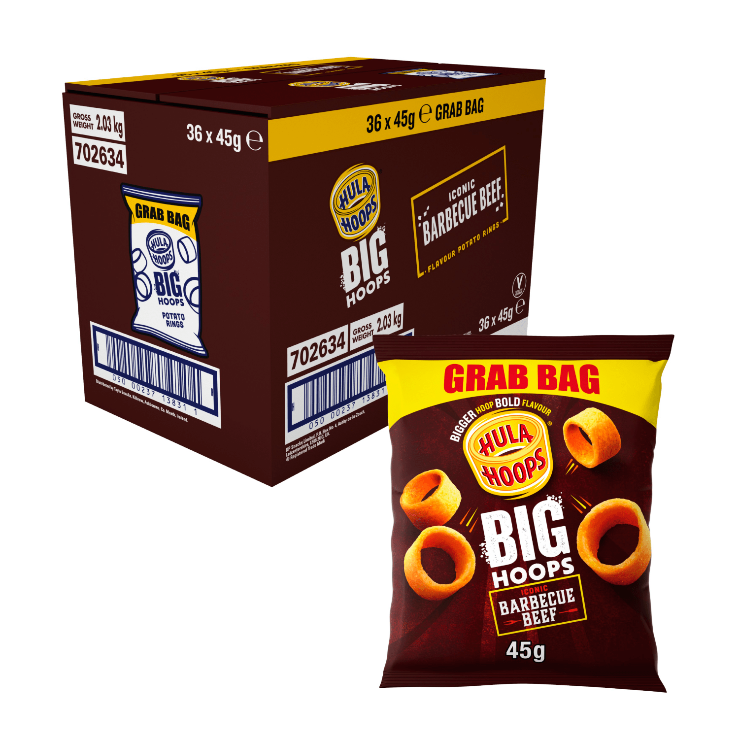 Hula Hoops Big Hoops Iconic Barbecue Beef Flavour 45g - UK Food & Drink - 5000237138328