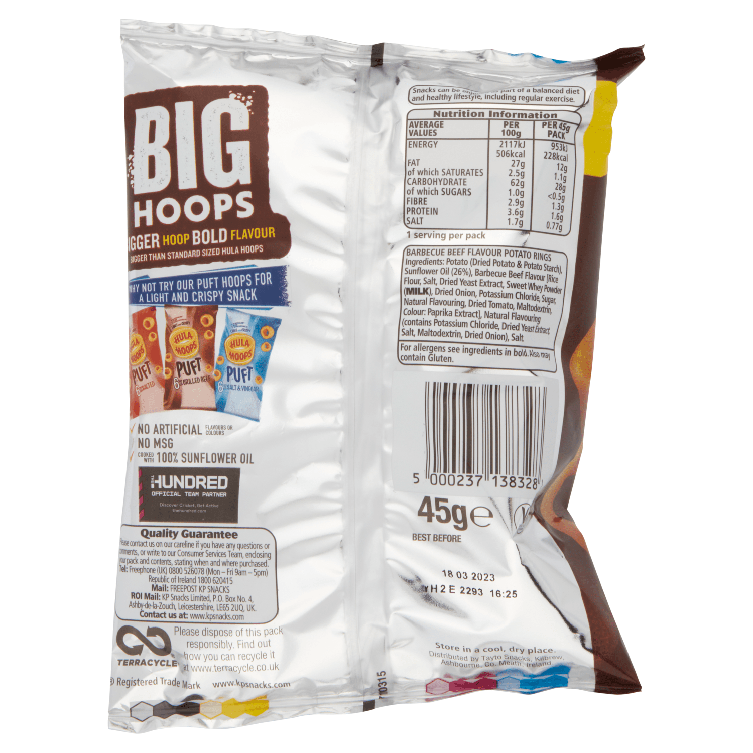 Hula Hoops Big Hoops Iconic Barbecue Beef Flavour 45g - UK Food & Drink - 5000237138328