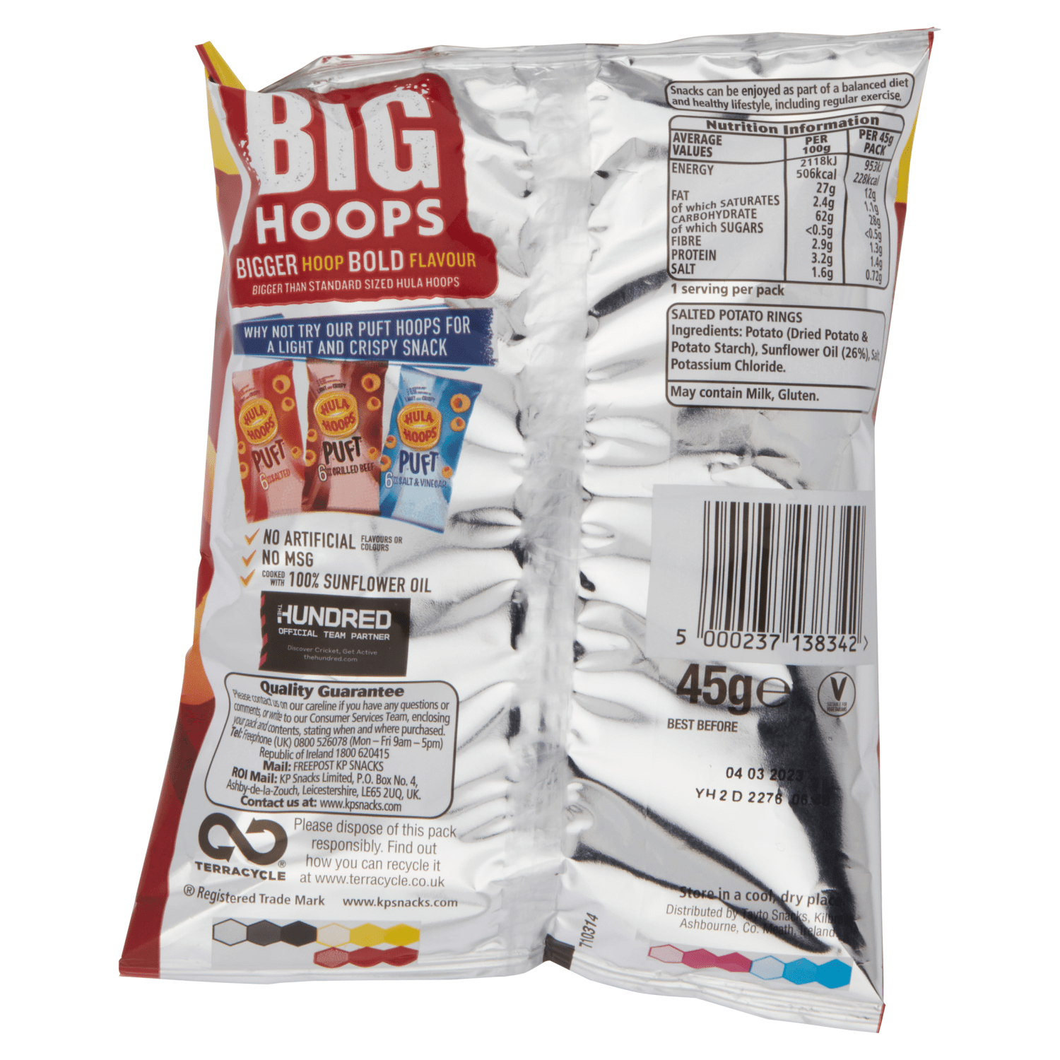 Hula Hoops Big Hoops Irresistibly Salted 45g - UK Food & Drink - 5000237138342