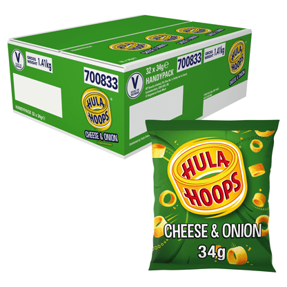 Hula Hoops Cheese & Onion Crisps 34g - UK Food & Drink - 5000237081785