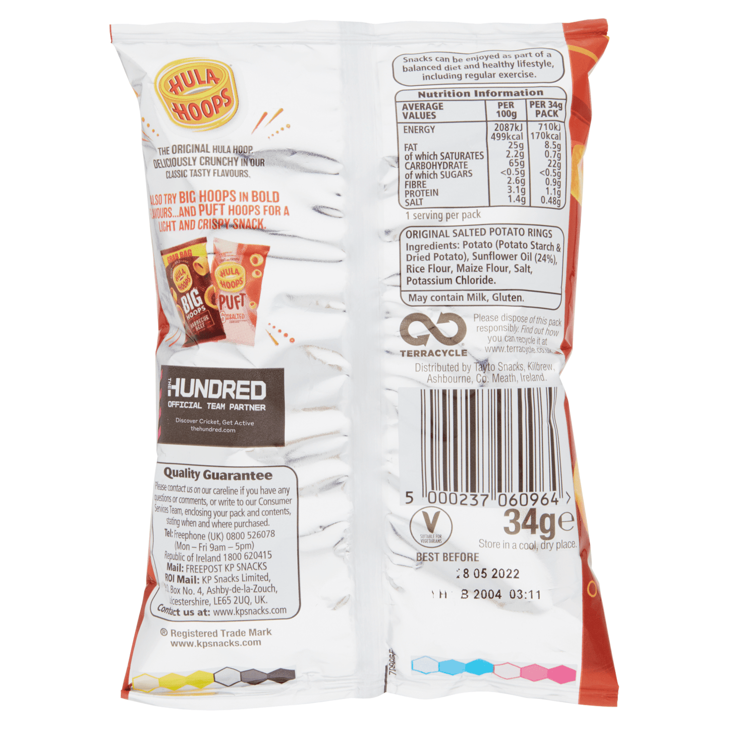 Hula Hoops Original Crisps 34g - UK Food & Drink - 5000237060964