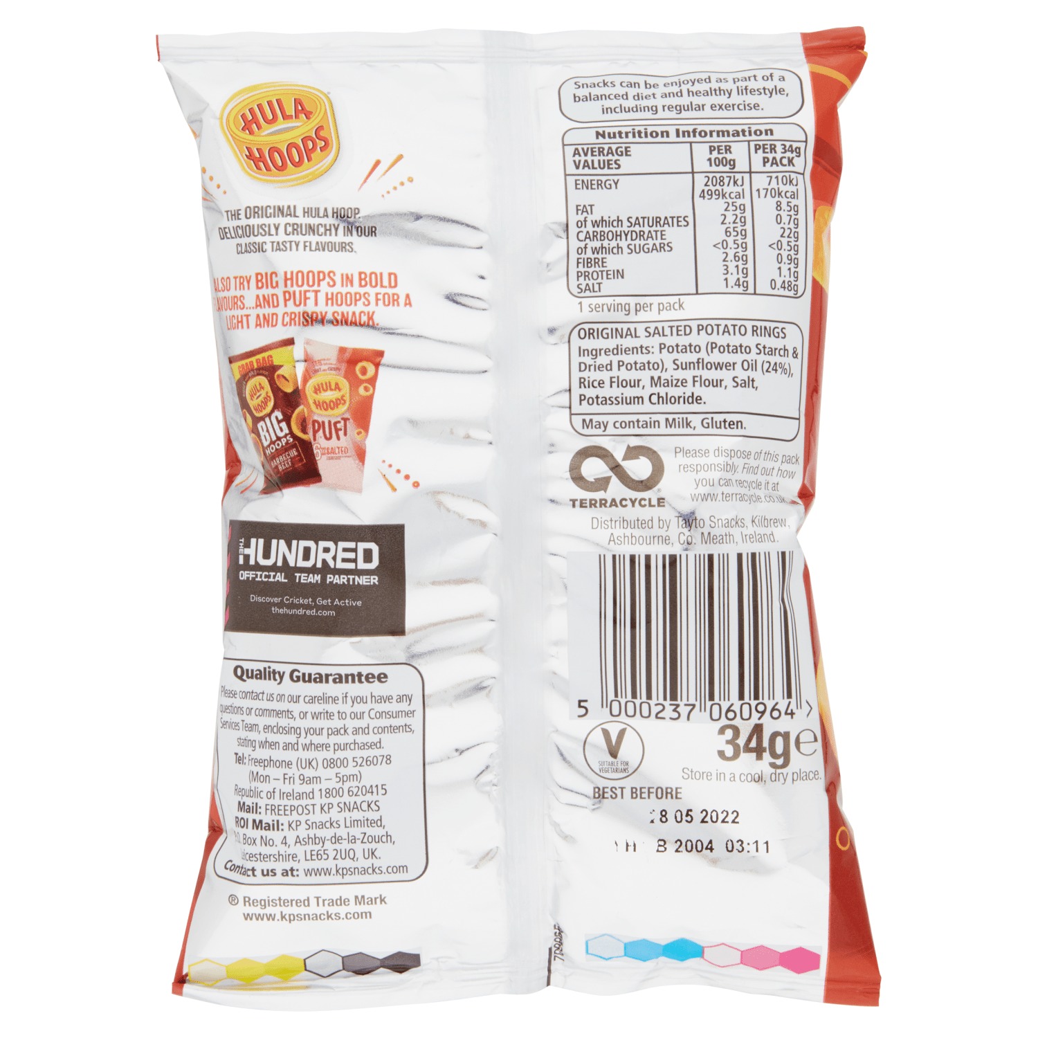 Hula Hoops Original Crisps 34g - UK Food & Drink - 5000237060964