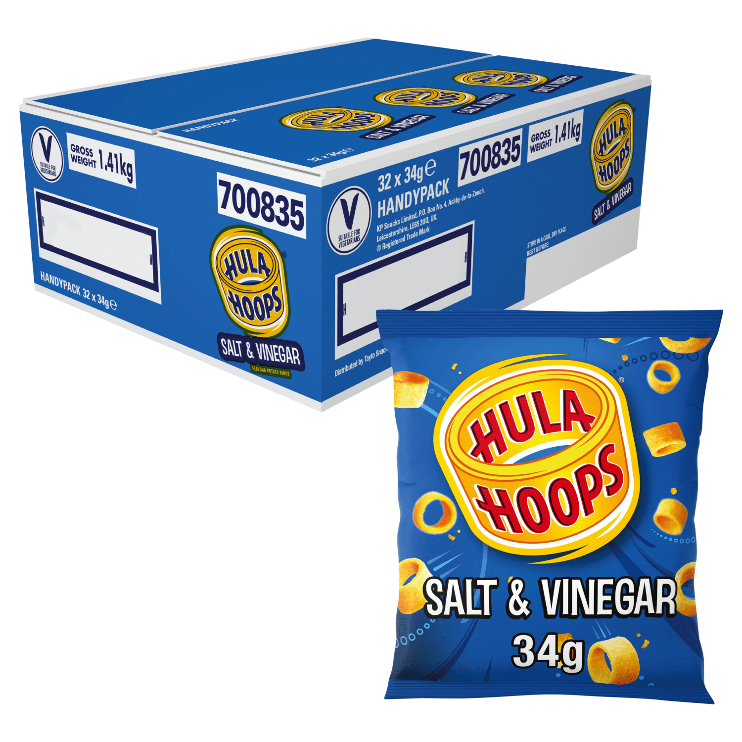 Hula Hoops Salt & Vinegar Crisps 34g - UK Food & Drink - 5000237060988