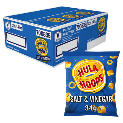 Hula Hoops Salt & Vinegar Crisps 34g - UK Food & Drink - 5000237060988