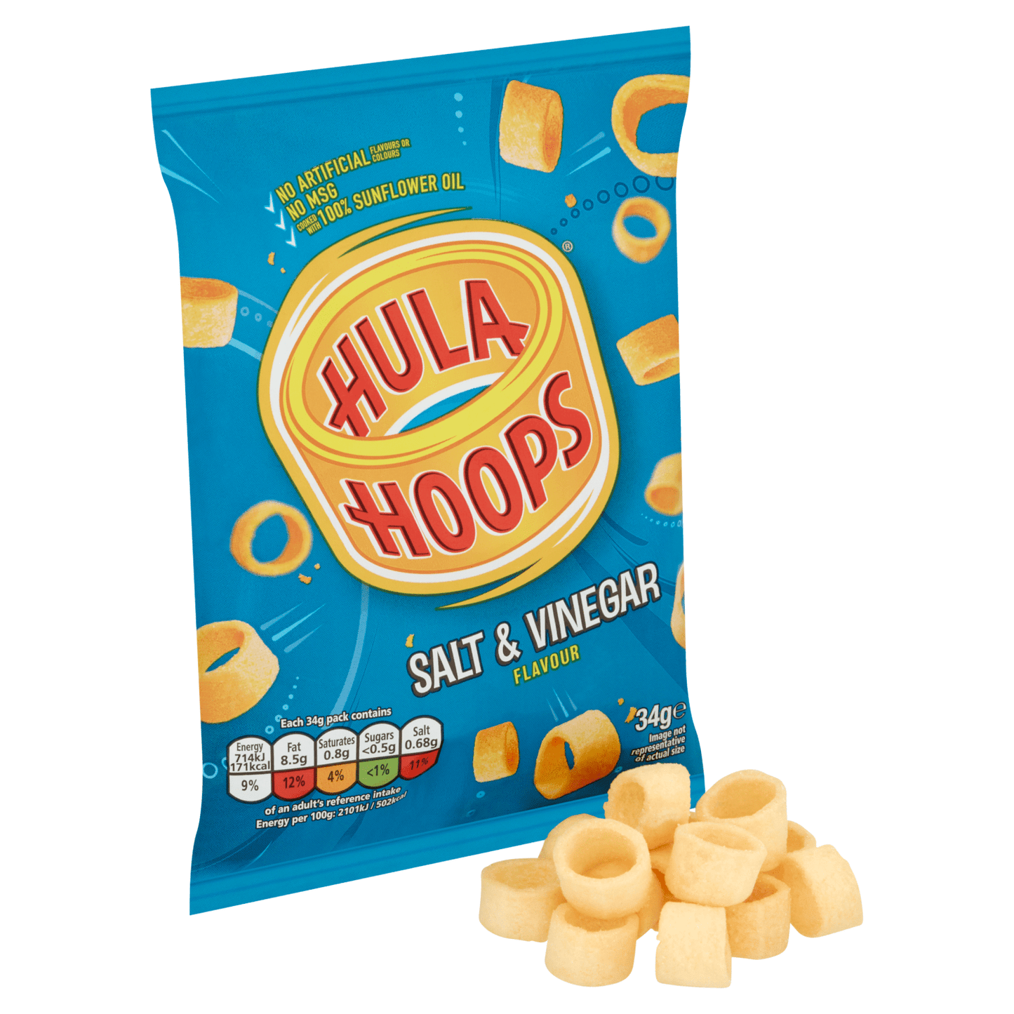 Hula Hoops Salt & Vinegar Crisps 34g - UK Food & Drink - 5000237060988