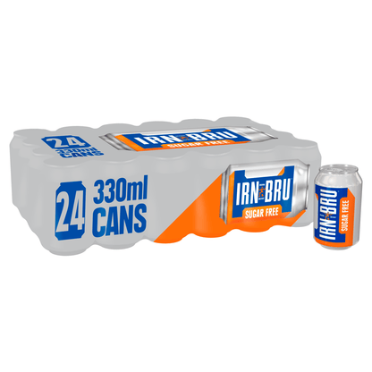 IRN - BRU Sugar Free Soft Drink 24 x 330ml Cans - UK Food & Drink - 5000382015246